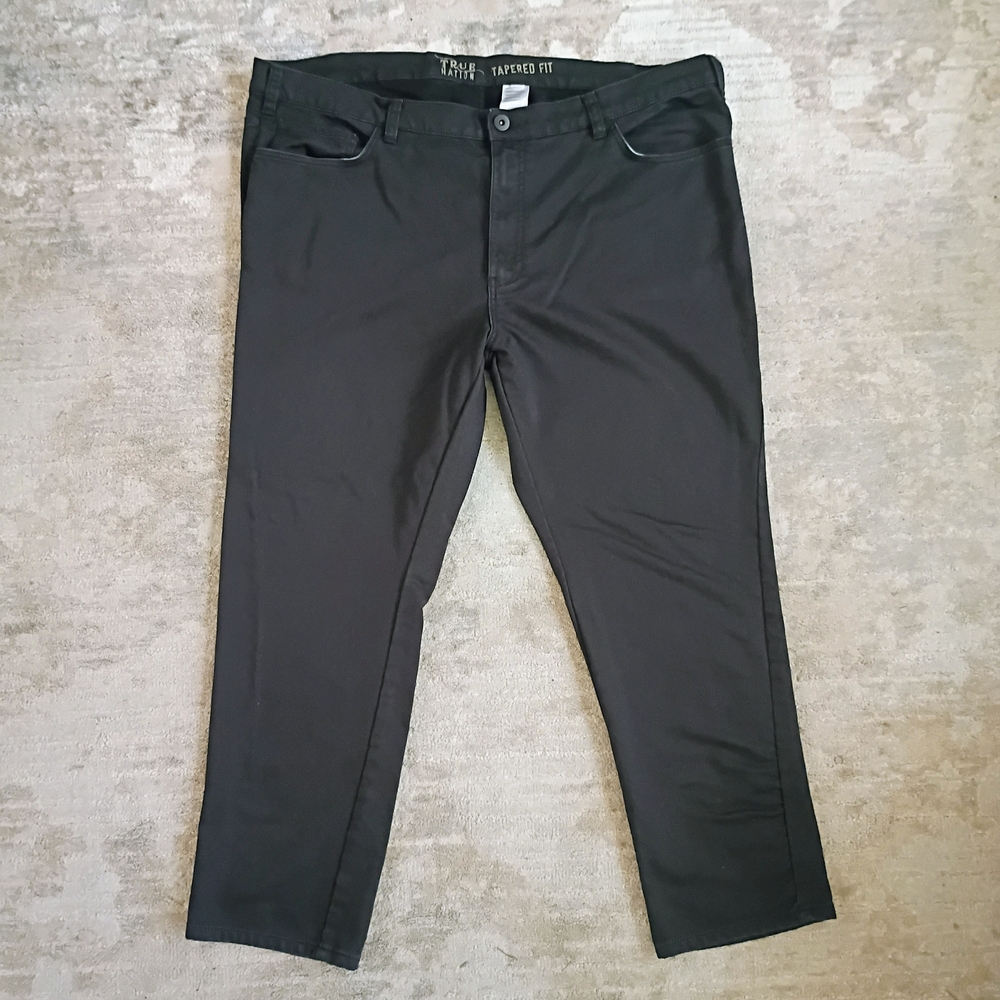 DXL True Nation Tapered Fit Big & Tall Black Pants